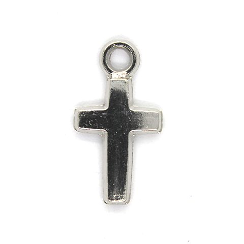 Pendant, Wide Latin Cross, Silver, Alloy, 18.5mm x 10mm, Sold Per pkg 10