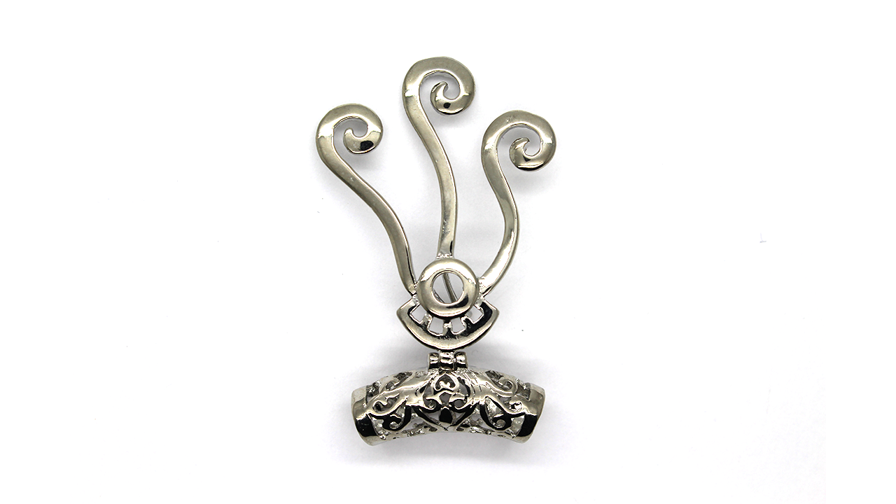Pendants, Curly All Seeing Eye, Silver, Alloy, 50mm X 28mm, Sold Per pkg of 1