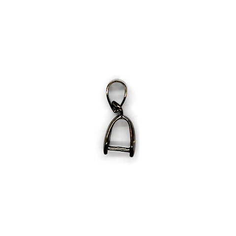 Bails, Pinch Bails, Gunmetal, Alloy, 16mm x 6mm, Sold Per pkg of 4 - Butterfly Beads