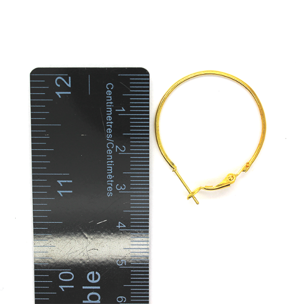 Earrings, Gold, Alloy, Adjustable Hoop Earring, 31mm x 29mm, 5 pairs