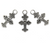 Pendant, Bottoni Cross, Silver, Alloy, 24mm x 15mm, Sold Per pkg 5