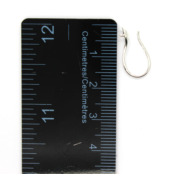 Earrings, Silver, Alloy, Fish Hooks, 17mm x 9mm, sold per pkg of 2