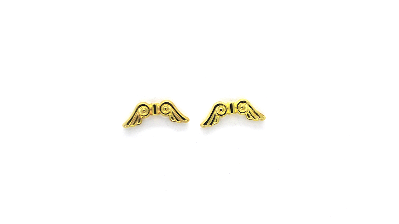 Spacers, Angel Wings, Varies in Colour, Alloy, 21mm X 8mm,  Sold Per pkg of 4