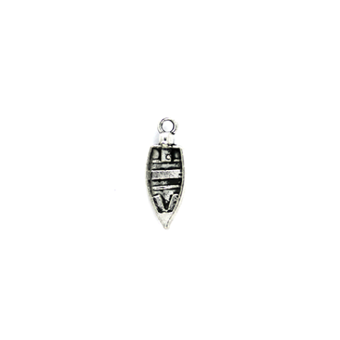 Charms, Motor Boat, Silver, Alloy, 22mm X 8mm, Sold Per pkg of 4