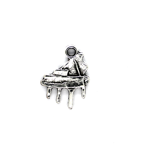 Charms, Classic Piano , Silver Alloy, 19mm X 15mm, Sold Per pkg of 6