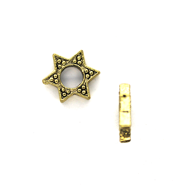 Charms, Star of David, Brass, Alloy, 13mm X 13mm X 3mm, Sold Per pkg of 5