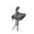 Charms, Ballerina, Silver, 21mm X 14mm X 1mm, Sold Per pkg of 5
