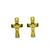 Pendant, Small Plain Crucifix, Gold, Alloy, 14mm x 8mm x 2mm, Sold Per pkg 10