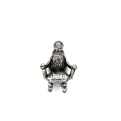 Charms, Royal Cushion Chair, Silver, Alloy, 20mm X 14mm,  Sold Per pkg of 3