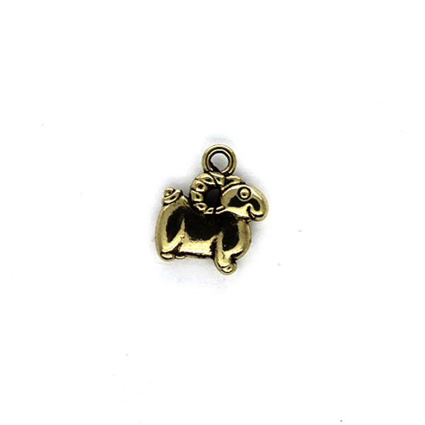 Charms, Boer Goat, Gold, Alloy, 15mm X 12mm, Sold Per pkg of 7