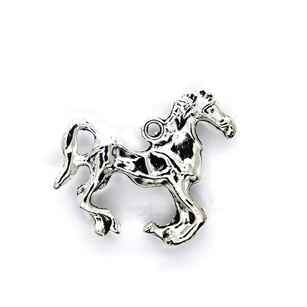 Charms, Horse, Silver, Alloy, 25mm X 34mm, Sold Per pkg of 2