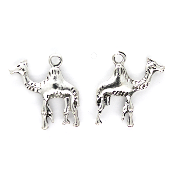 Charms,Spotted Camel, Silver, 22mm X 21mm, Sold Per pkg of 5