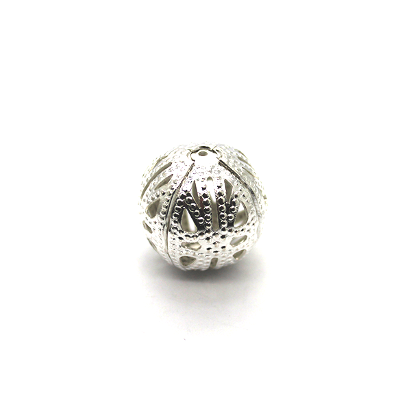 Spacers, Net Dotted Ball Spacer, Alloy, Bright Silver, 8mm x 8mm, Sold Per pkg of 40