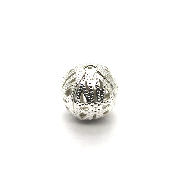 Spacers, Ball Spacer Net, Alloy, Silver, 20mm X 20mm X 20mm, Sold Per pkg of 3 - Butterfly Beads