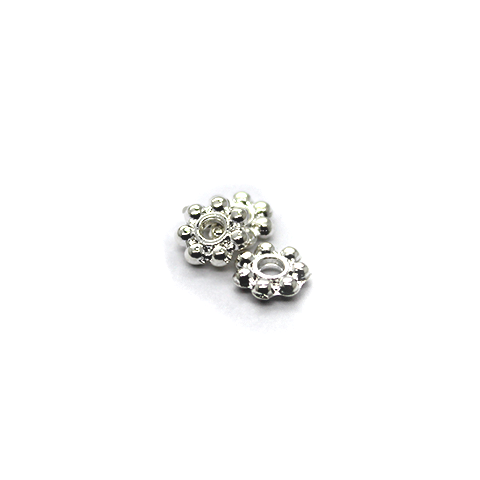 Spacers, Daisy Spacer, Silver, Alloy, 5mm X 5mm X 2mm, Sold Per pkg of 100+ - Butterfly Beads