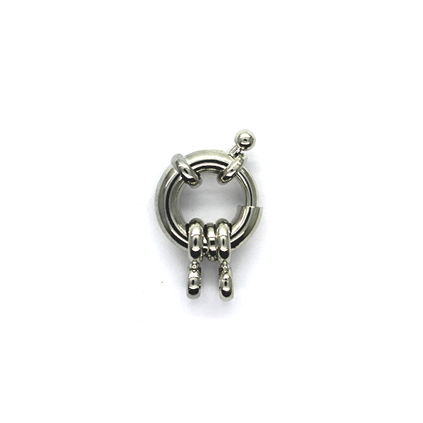 Clasp, Spring Clasp, Silver, Alloy, 24mm x 15mm, Sold Per pkg of 1 - Butterfly Beads
