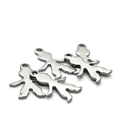 Charms, Faceless Boy, Silver, Stainless Steel, 16mm X 11mm Sold Per pkg of 6