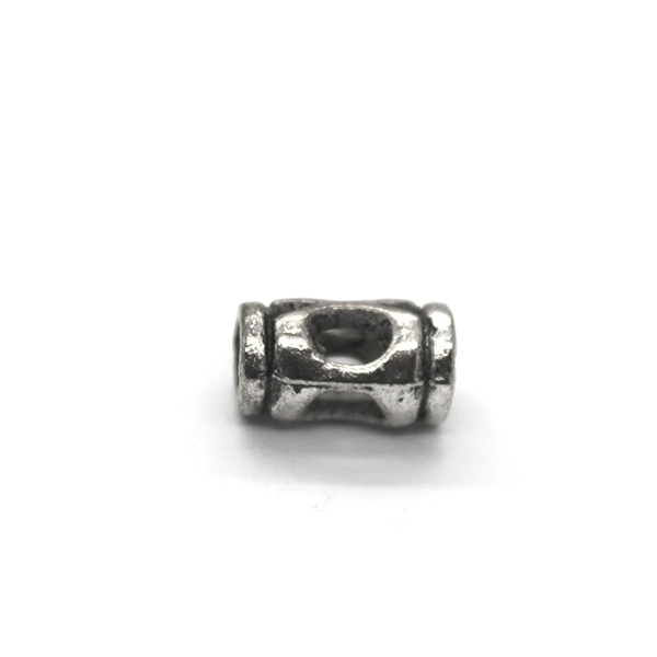 Spacers, Barrel Loop and Hole Spacer, Silver, Alloy, 13mm X 8mm, Sold Per pkg of 6 - Butterfly Beads
