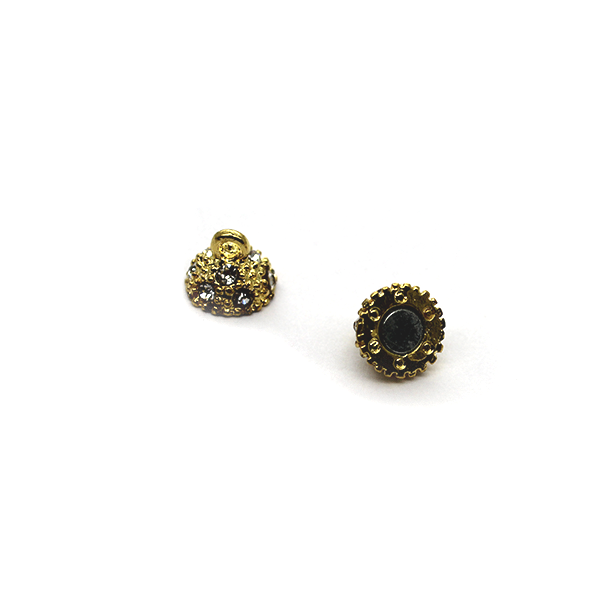 Clasp, Crystal Sphere Magnetic Clasp, Gold, Alloy, 14mm x 9mm, Sold Per pkg of 1 - Butterfly Beads