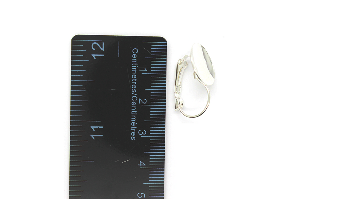 Earrings, Bright Silver, Alloy, Stone and Clay Base Hook, 21mm x 14mm, Sold per pkg of 4