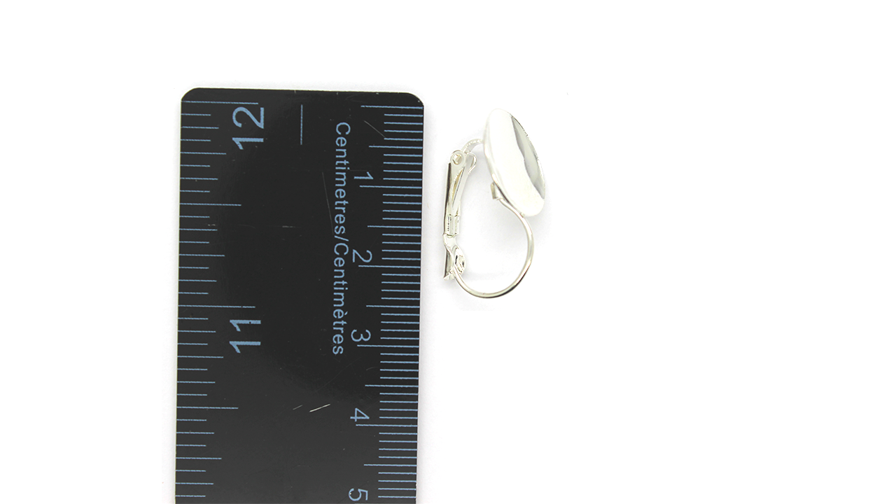 Earrings, Bright Silver, Alloy, Stone and Clay Base Hook, 21mm x 14mm, Sold per pkg of 4