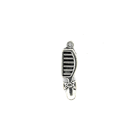 Charms, Ribboned Comb, Silver, Alloy, 27mm X 8mm, Sold Per pkg of 5