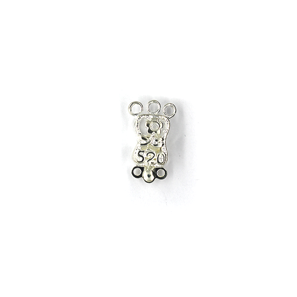 Clasp, 520 Flower Snap Clasp, Silver, Alloy, 17mm x 10mm, Sold Per pkg of 1 - Butterfly Beads