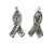 Charms,Awareness Ribbon, Silver, Alloy, 21mm X 10mm X 1mm, Sold Per pkg of 8