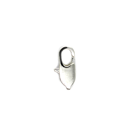 Clasp, Slim Lobster Clasp, Alloy, Silver, 10mm x 4mm, Sold Per pkg of 12 - Butterfly Beads