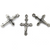 Pendant, Cross on Crucifix, Silver, Alloy, 18mm x 11mm x 2mm, Sold Per pkg 15