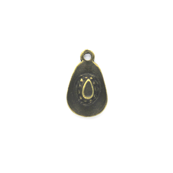 Charms, Curled Cowboy Hat, Brass, Alloy, 20mm X 12mm, Sold Per pkg of 5