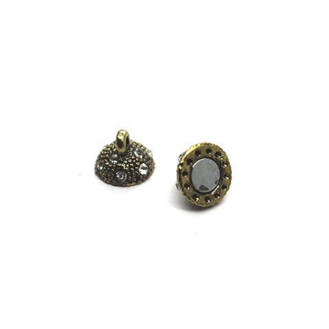 Clasp, Rhinestone Magnetic Sphere Clasp, Brass, Alloy, 14mm x 9mm, Sold Per pkg of 1 - Butterfly Beads