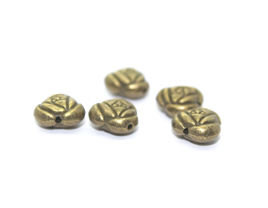 Spacers, Multi-Triangle Flower, Alloy, Brass, 10mm X 11mm, Sold Per pkg of 6