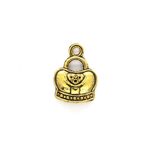 Charms, Bishop Crown, Gold, Alloy, 11mm X 12mm, Sold Per pkg of 7