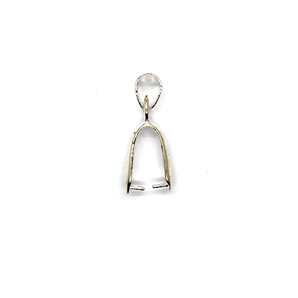 Bails, Pinch Bails, Silver, Alloy, 23mm x 8mm, Sold Per pkg of 2 - Butterfly Beads