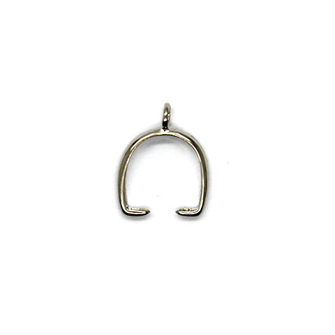 Bails, Pinch Bails, Silver, Alloy, 15mm x 12mm, Sold Per pkg of 2 - Butterfly Beads