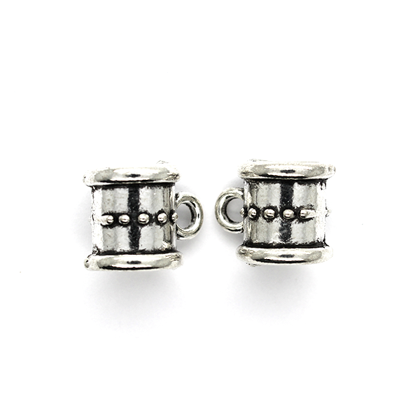 Pendants, Beaded Cup, Silver, Alloy, 14mm X 9mm, Sold Per pkg of 2
