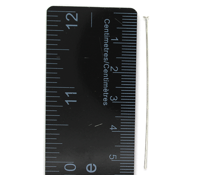 Flat Head Pins, Silver, Alloy, 2.05inch, 20 Gauge