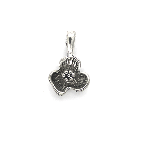 Charms, Water Lily, Silver, Alloy, 17mm X 11mm X 4mm, Sold Per pkg of 10