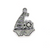 Charms, Pirate Yacht, Silver, Alloy, 28mm X 23mm, Sold Per pkg of 5