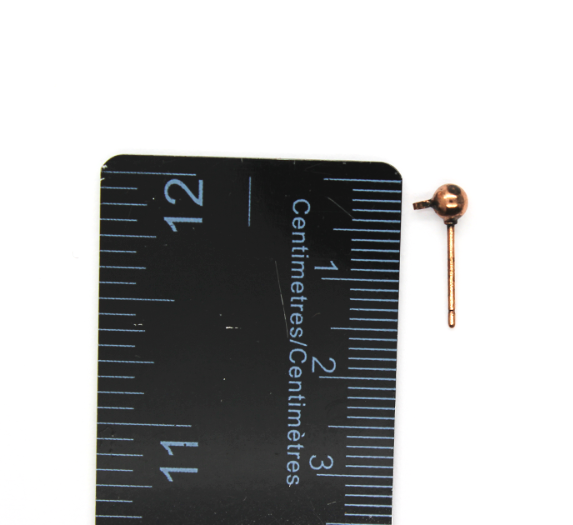 Earrings, Copper Alloy, Entry Hoop Stud Earrings, 15mm x 6mm, sold per pkg of 6