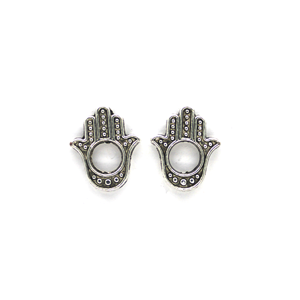 Spacer, Hamsa Hand, Antique Silver, Alloy, 14.5mm x 12mm x 2mm, Sold Per pkg 14