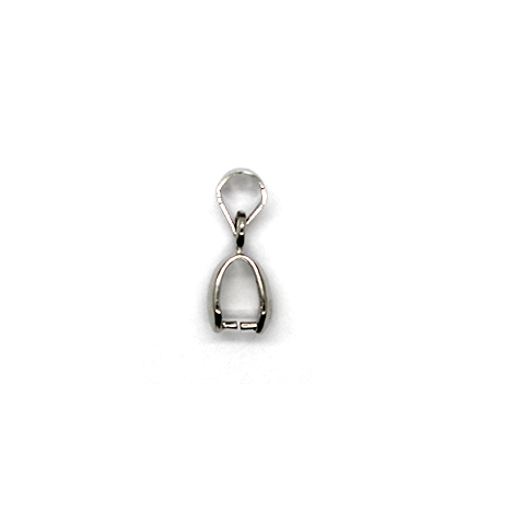 Bails, Pinch Bails, Silver, Alloy, 16mm x 6mm, Sold Per pkg of 4 - Butterfly Beads