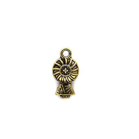 Charms, Wheel of Fortune, Gold, Alloy, 17mm X 9mm, Sold Per pkg of 7
