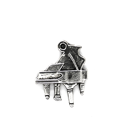 Charms, Grand Piano , Silver, Zinc Alloy, 21mm X 16mm, Sold Per pkg of 4