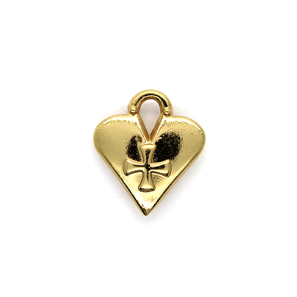 Charms, Heart Lock Cross, Available in Gold & Silver, Alloy, 17mm x 15mm x 4mm, 2 pcs