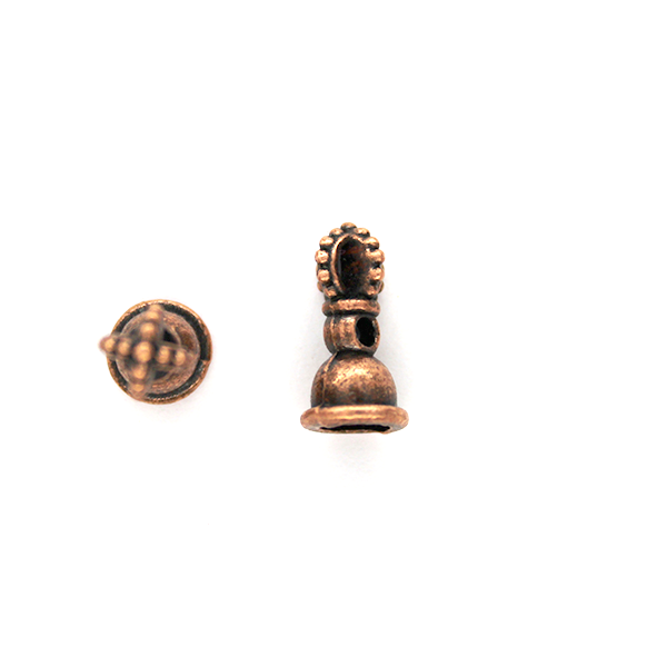 Charms, Crowned Bell Pendulum, Copper, Alloy, 15mm X 7mm, Sold Per pkg of 5