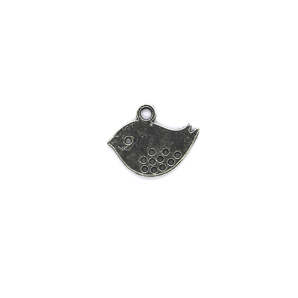 Charms, Fat Baby Bird, Silver, Alloy, 12mm X 15mm, Sold Per pkg of 6