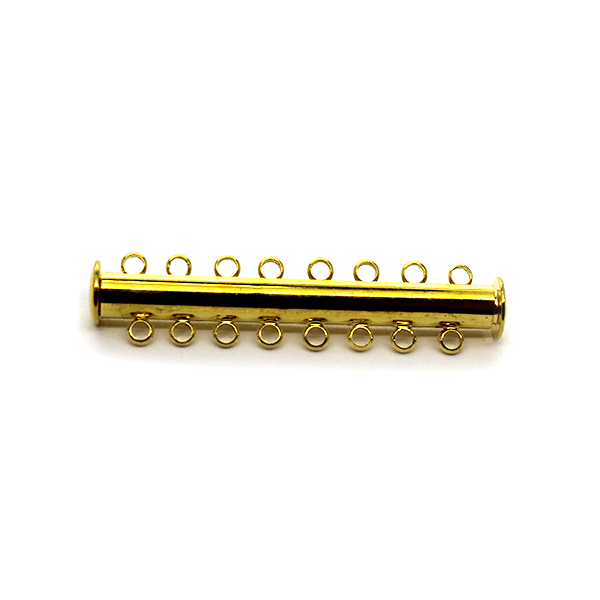 Clasp, Tube Magnetic Clasp, Gold, Alloy, 44mm x 10mm, Sold Per pkg of 1 - Butterfly Beads