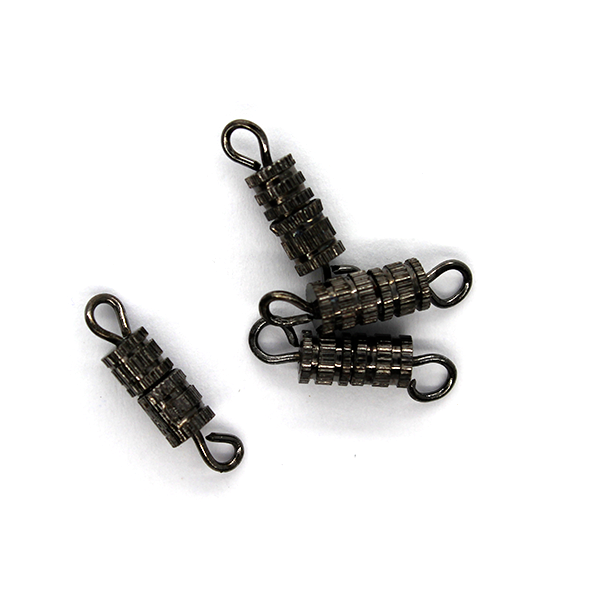 Clasp, Screw Clasp, Alloy, Gunmetal, 15mm x 4mm, Sold Per pkg of 6 - Butterfly Beads